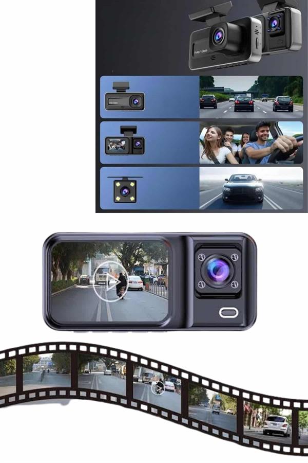 DVR Araç İçi Kamera Ön ve İç Kamera 2 İnç Ekranlı Çift Kamera - Bayi Depom