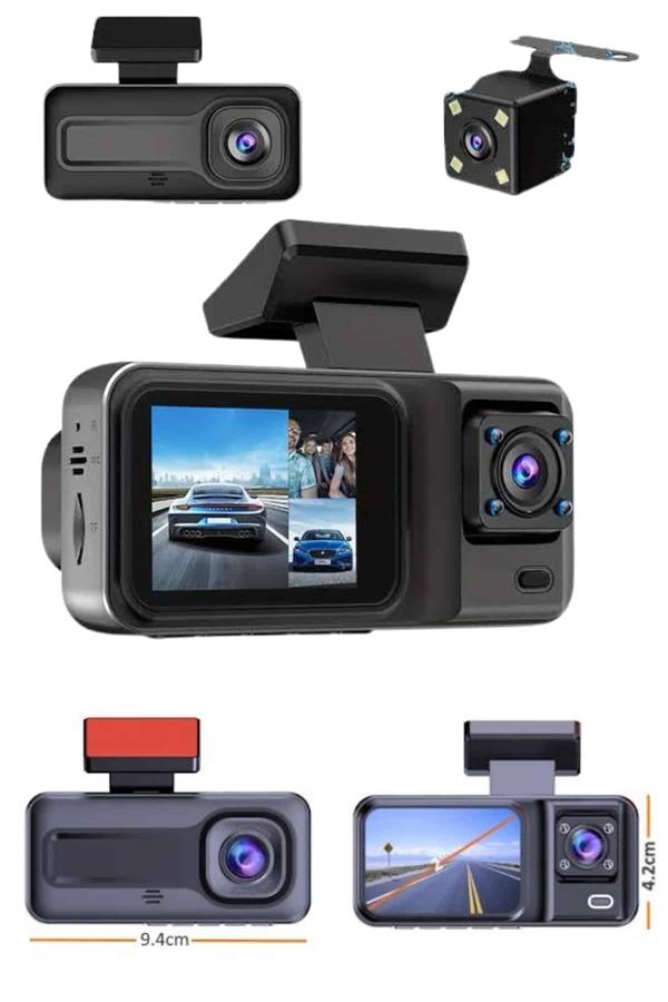 DVR Araç İçi Kamera Ön ve İç Kamera 2 İnç Ekranlı Çift Kamera - Bayi Depom