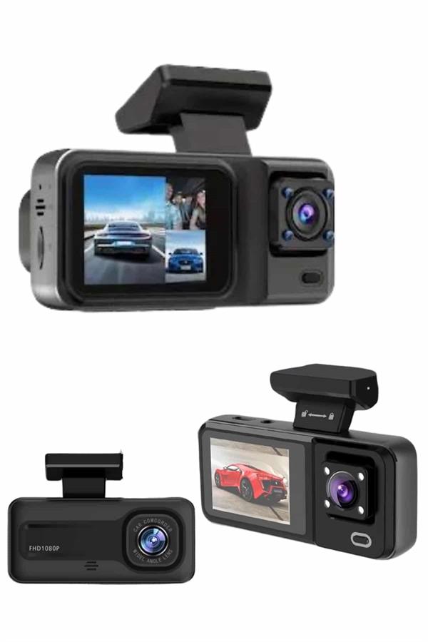 Ekranlı Sürüş Kaydedici DVR Ön ve Arka Kameralı Full HD Çözünürlüklü - Bayi Depom