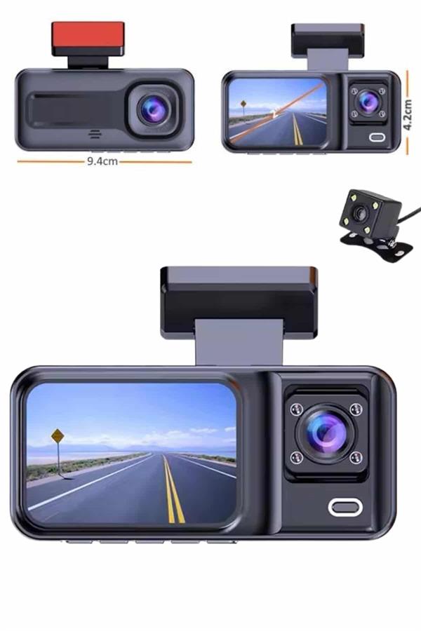 Ekranlı Sürüş Kaydedici DVR Ön ve Arka Kameralı Full HD Çözünürlüklü - Bayi Depom