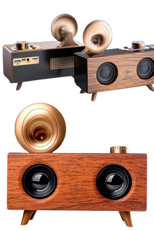 Gramafon Radyo Bluetooth Hoparlör Nostaljik Radyo FM Radyo - Bayi Depom