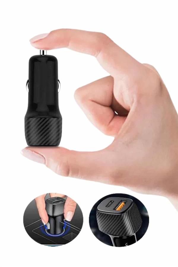 Hızlı Oto Şarj Cihazı 38W Çift Girişli HIzlı Şarj Oto Çakmaklık Type-C - Bayi Depom Hızlı Oto Şarj Cihazı 38W Çift Girişli HIzlı Şarj Oto Çakmaklık Type-C - Bayi Depom
