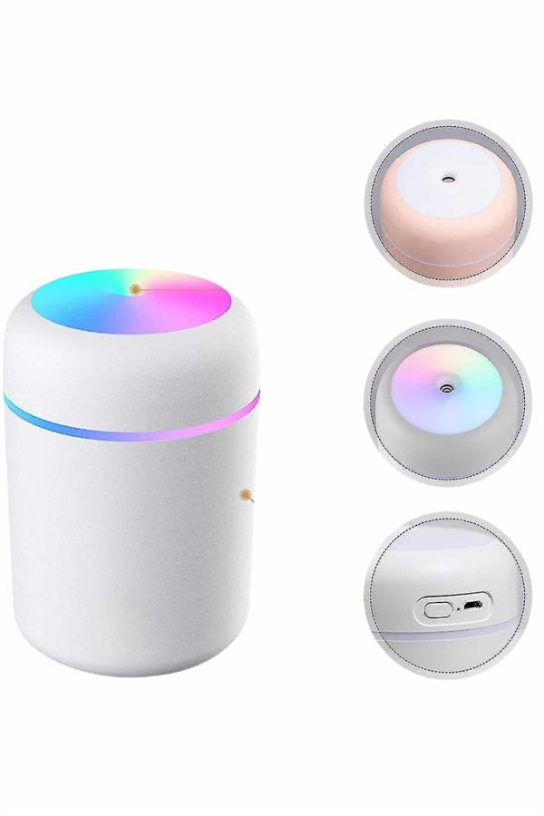 Humidifier LED Işıklı Mini Ortam Oda Kokusu Aromaterapi Buhardanlık - Bayi Depom