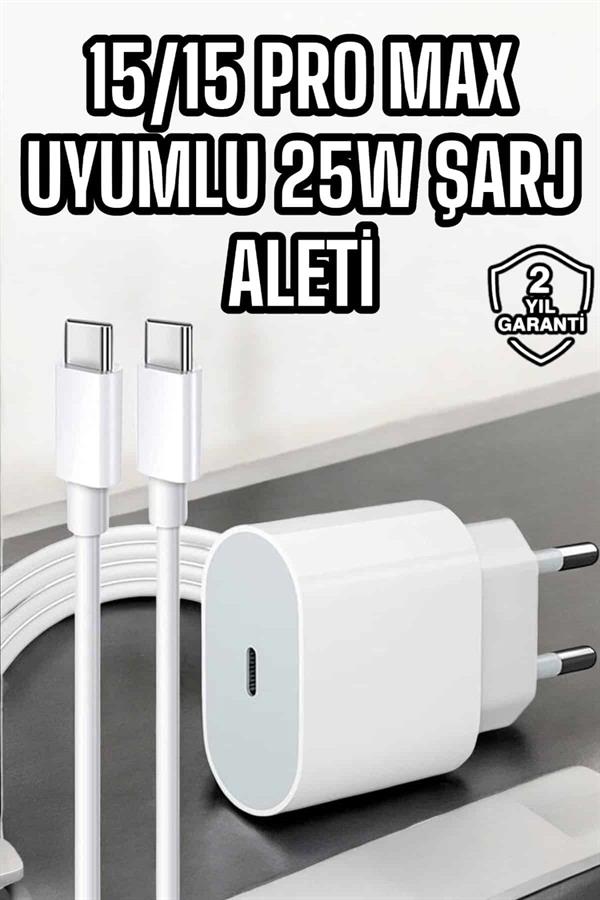 İOS Uyumlu Type-C Girişli Hızlı Şarj 15/15 Pro Max Adaptör ve Kablosu - Bayi Depom