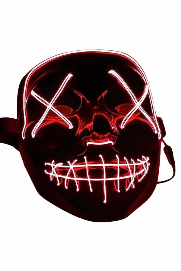 Işıklı Led Maske Parti Eğlence Maskesi Hallowen Neon Maske - Bayi Depom