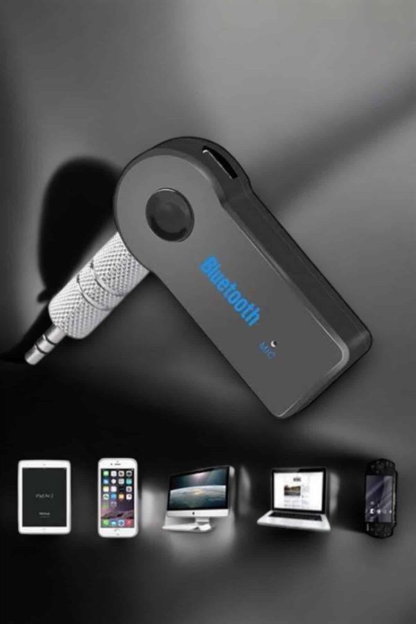 Kablosuz Bluetooth Aux Araç Kiti Siyah Hafıza Kartlı - Bayi Depom