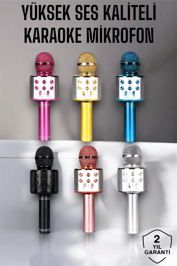Kablosuz Bluetooth Karaoke Mikrofon USB ve AUX Girişli, Yüksek Ses Kalitesi - Bayi Depom Kablosuz Bluetooth Karaoke Mikrofon USB ve AUX Girişli, Yüksek Ses Kalitesi - Bayi Depom