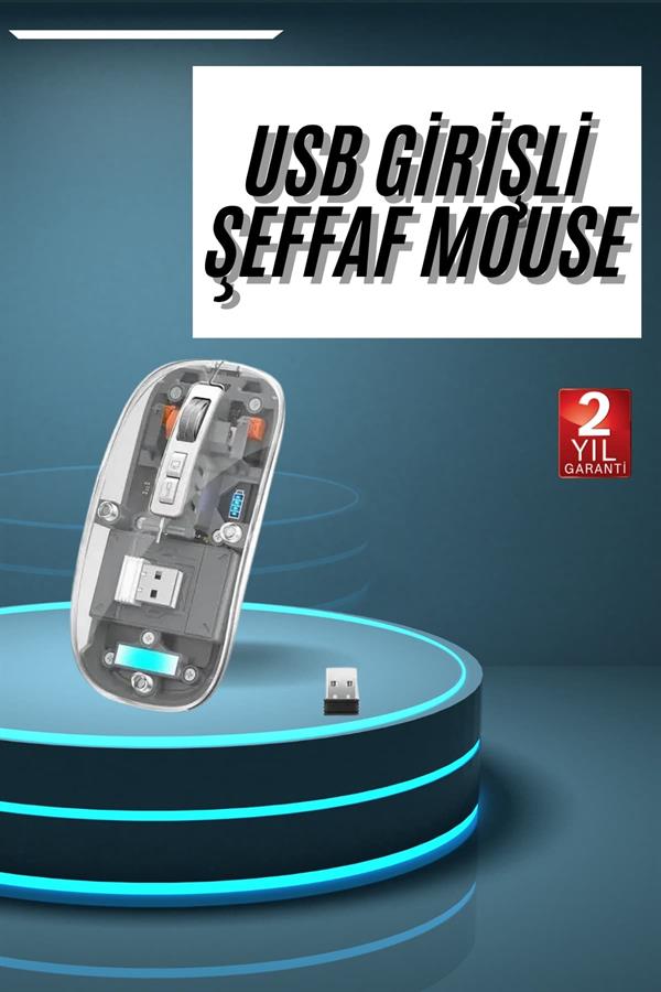 Kablosuz Mouse Fare Şarjlı Bluetooth Wireless Çift Modlu Sessiz - Bayi Depom