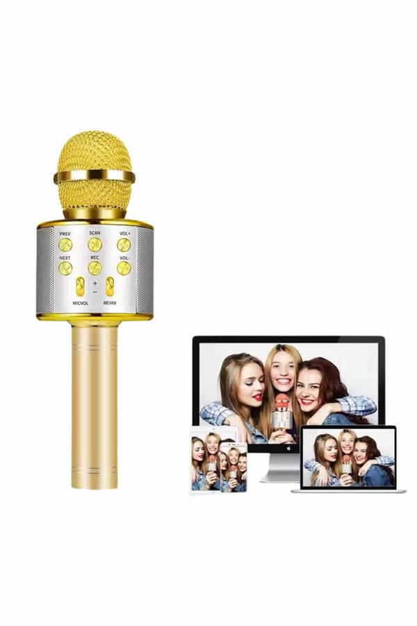Karaoke Mikrofon Bluetooth Bağlantılı Aux Girişli Uzun Pil Ömrü Yüksek Ses Kaliteli - Bayi Depom Karaoke Mikrofon Bluetooth Bağlantılı Aux Girişli Uzun Pil Ömrü Yüksek Ses Kaliteli - Bayi Depom