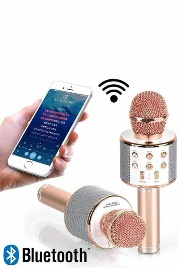 Karaoke Mikrofon Dahili Hoparlörlü Sd-usb-aux Girişli Bluetooth Hoparlör - Bayi Depom