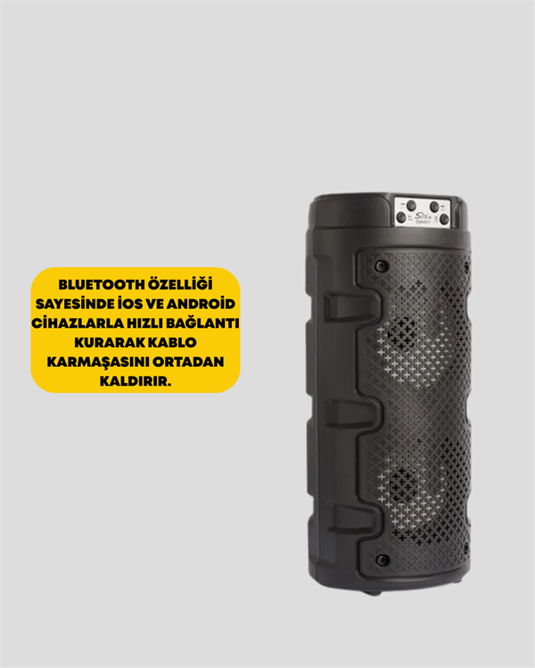 Kompakt Tasarım, Yüksek Ses Performansı – Çoklu Giriş Seçenekli Kablosuz Hoparlör (Bluetooth, USB, SD Kart, AUX) - Bayi Depom Kompakt Tasarım, Yüksek Ses Performansı – Çoklu Giriş Seçenekli Kablosuz Hoparlör (Bluetooth, USB, SD Kart, AUX) - Bayi Depom