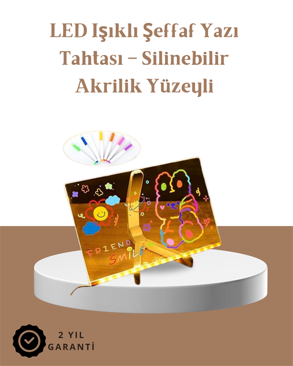 LED Aydınlatmalı Şeffaf Mesaj Tahtası – 30x20 cm, Neon Etkili Yazılar İçin Tasarlandı - Bayi Depom LED Aydınlatmalı Şeffaf Mesaj Tahtası – 30x20 cm, Neon Etkili Yazılar İçin Tasarlandı - Bayi Depom