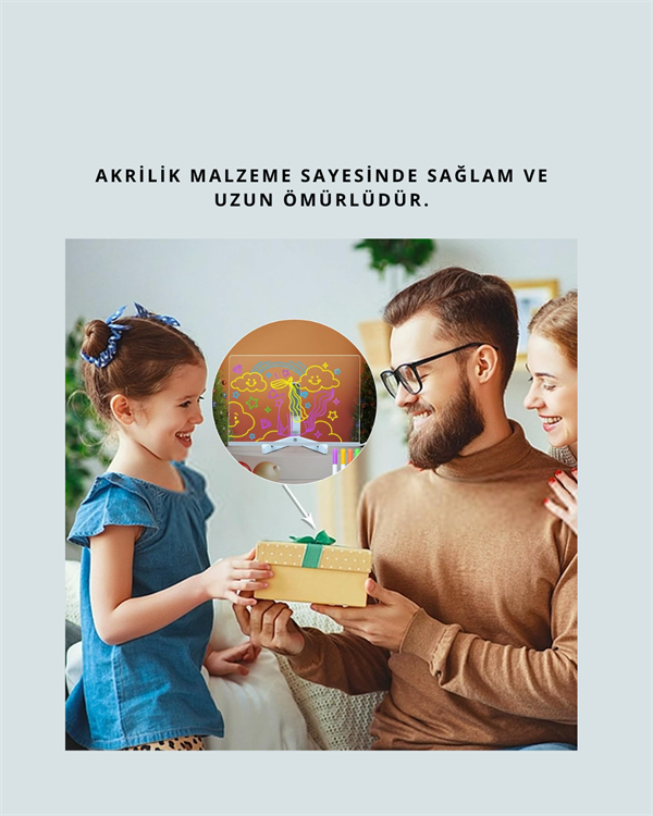 LED Aydınlatmalı Şeffaf Mesaj Tahtası – 30x20 cm, Neon Etkili Yazılar İçin Tasarlandı - Bayi Depom LED Aydınlatmalı Şeffaf Mesaj Tahtası – 30x20 cm, Neon Etkili Yazılar İçin Tasarlandı - Bayi Depom