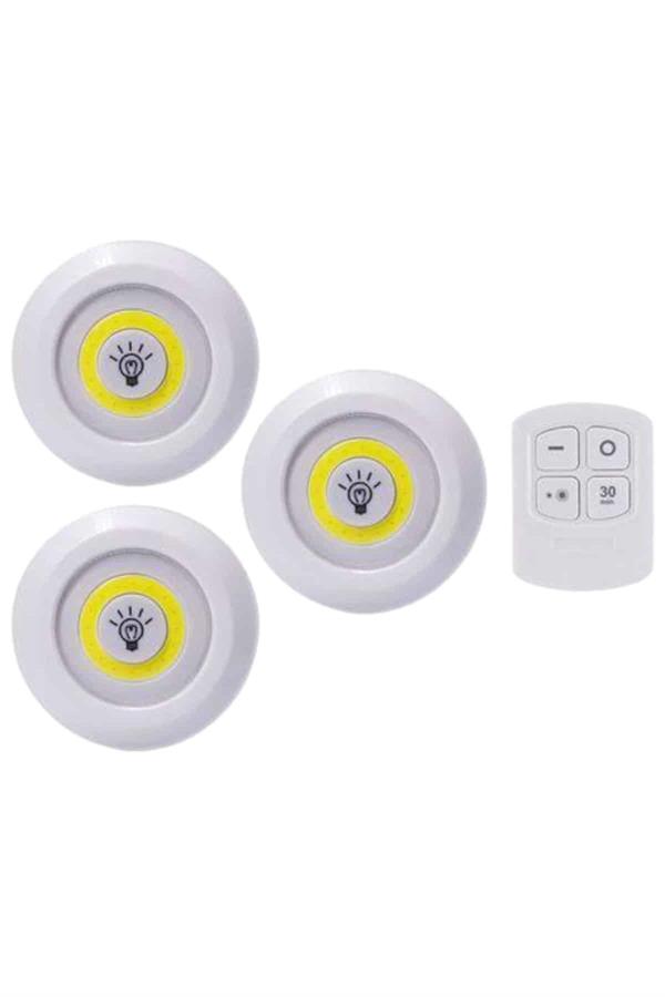 Led Lamba 3'lü Uzaktan Kumandalı Yapışkanlı - Bayi Depom