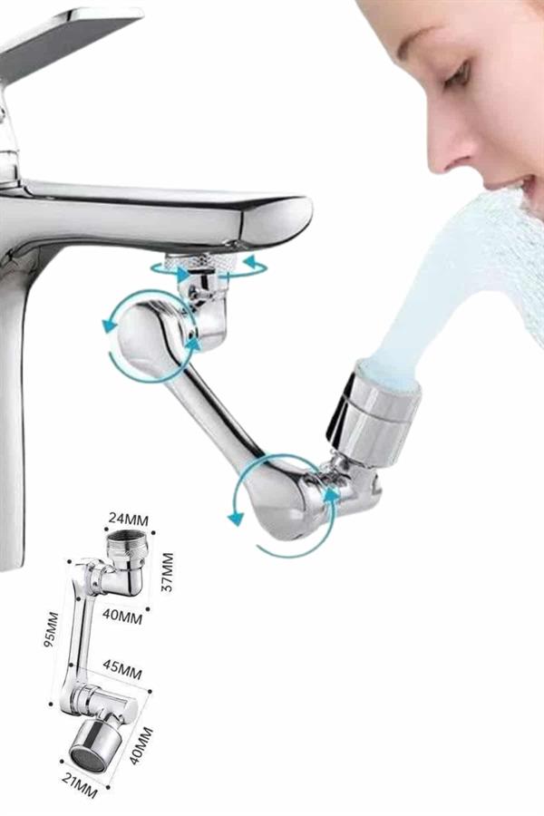 Mutfak Musluk Başlığı 1080 Derece Dönebilir Oynar Başlıklı Musluk Aparatı - Bayi Depom