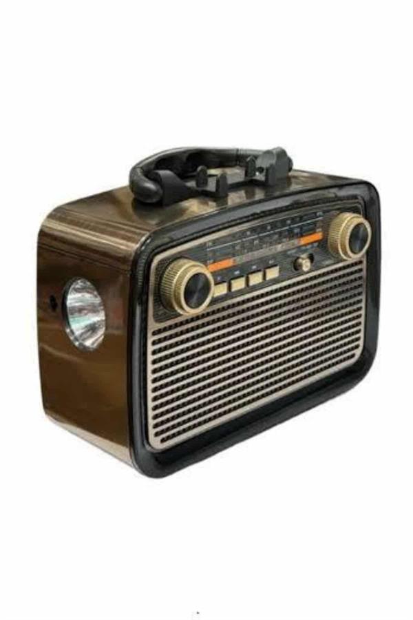 Nostalji Radyo Bluetooth Hoparlör USB-SD Kart Giriş Led Fener Işıklı Bataryalı Pilli - Bayi Depom