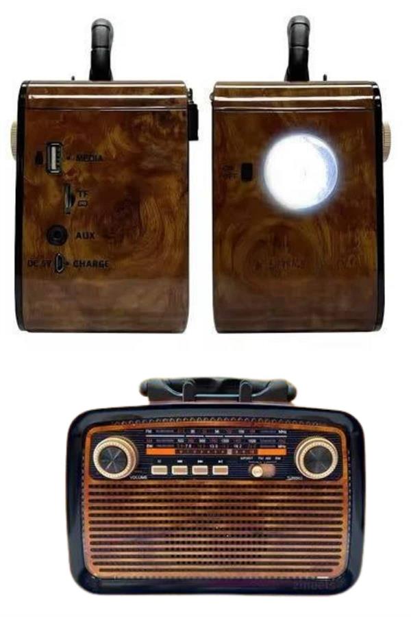 Nostalji Radyo Bluetooth Hoparlör USB-SD Kart Giriş Led Fener Işıklı Bataryalı Pilli - Bayi Depom Nostalji Radyo Bluetooth Hoparlör USB-SD Kart Giriş Led Fener Işıklı Bataryalı Pilli - Bayi Depom