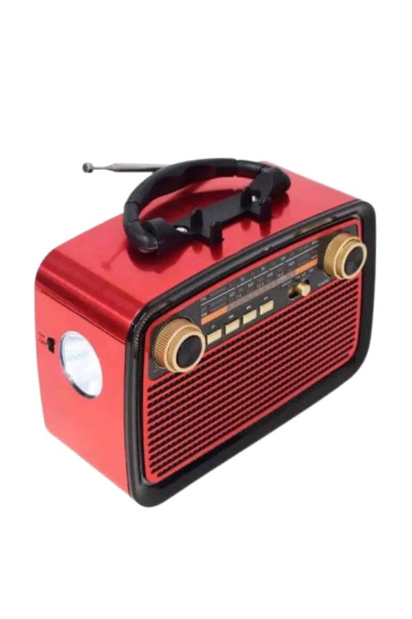 Nostaljik Görünümlü Ahşap Radyo TF SD USB Girişli Led Fener Işıklı - Bayi Depom