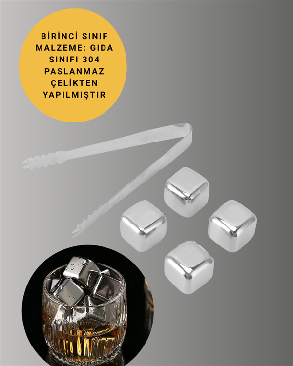 Çevre Dostu Metal Buz Küpü ve Kullanışlı Klips Seti Yeni Nesil - Bayi Depom