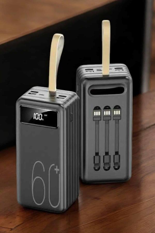Powerbank 60.000 MAH 4 Portlu Uzun Şarj Süreli Dijital Göstergeli - Bayi Depom
