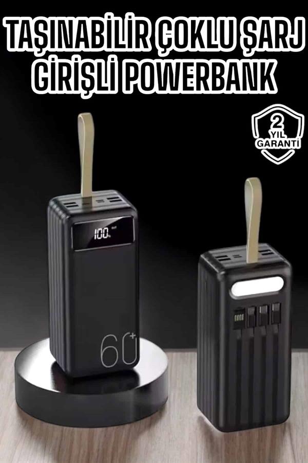 Powerbank 60.000 MAH 4 Portlu Uzun Şarj Süreli Dijital Göstergeli - Bayi Depom