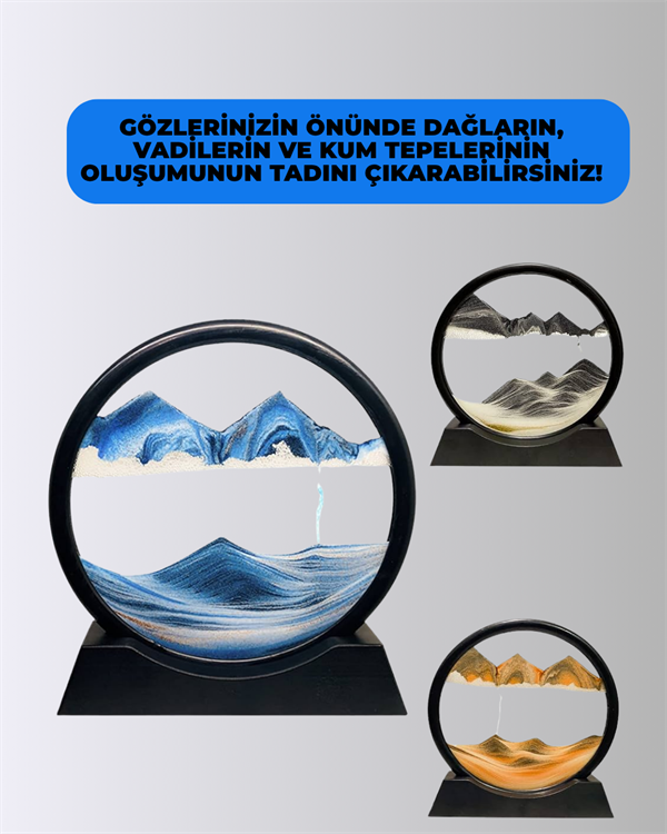 Rahatlatıcı Kum Sanatı – Yuvarlak Cam Çerçeveli Hareketli Kum Resmi, Ofis ve Ev İçin Etkileşimli Masaüstü Süs - Bayi Depom Rahatlatıcı Kum Sanatı – Yuvarlak Cam Çerçeveli Hareketli Kum Resmi, Ofis ve Ev İçin Etkileşimli Masaüstü Süs - Bayi Depom