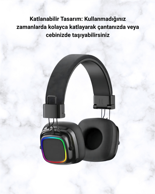 Renkli Işık Efektli Bluetooth 5.3 Müzik Kulaklığı - Bayi Depom Renkli Işık Efektli Bluetooth 5.3 Müzik Kulaklığı - Bayi Depom