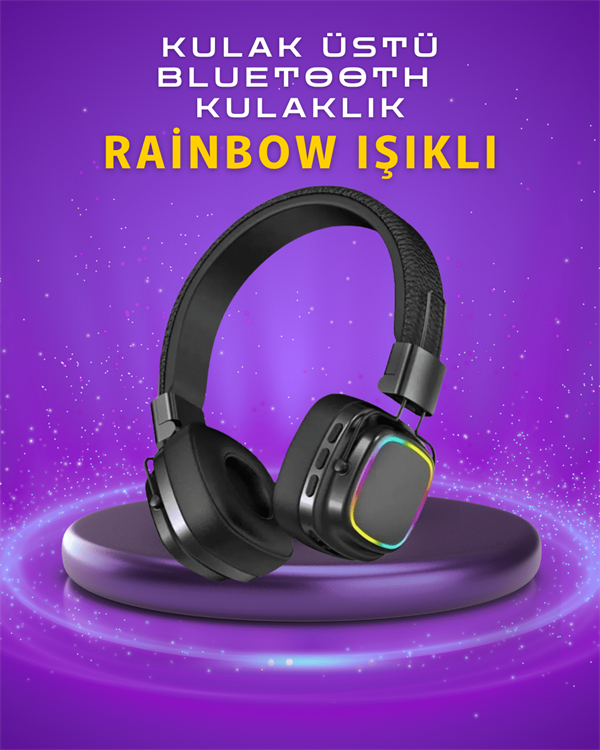 Renkli Işık Efektli Bluetooth 5.3 Müzik Kulaklığı - Bayi Depom Renkli Işık Efektli Bluetooth 5.3 Müzik Kulaklığı - Bayi Depom