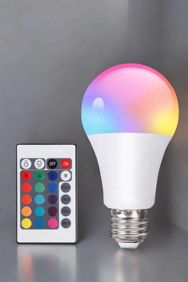 RGB Led Lamba Led Işık Ampul Renk Değiştirebilen 100 Watt - Bayi Depom