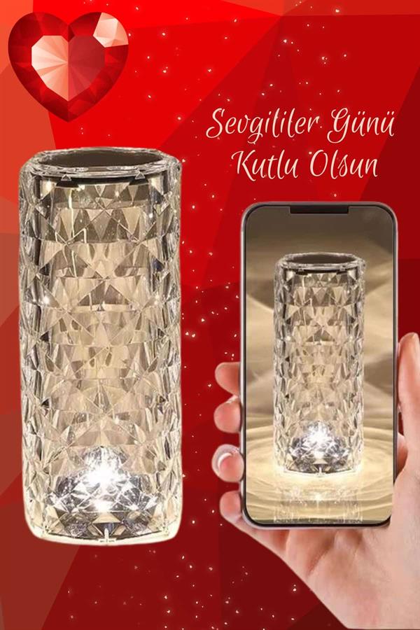 Sevgililer Gününe Özel Romantik Kristal Gece Lambası Sevgiliye Hediye - Bayi Depom