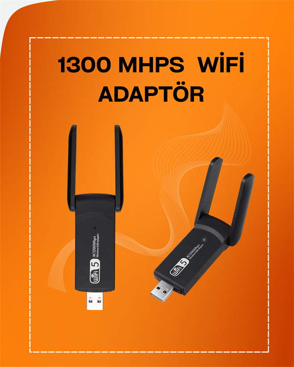 Tak-Çalıştır Özellikli Çift Bant WiFi Adaptör – 1200 Mbps - Bayi Depom Tak-Çalıştır Özellikli Çift Bant WiFi Adaptör – 1200 Mbps - Bayi Depom