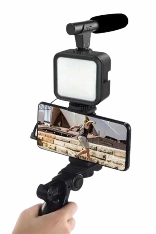 Telefon Tutucu Mini Mikrofonlu Tripod Vlog Çekim Video - Bayi Depom Telefon Tutucu Mini Mikrofonlu Tripod Vlog Çekim Video - Bayi Depom