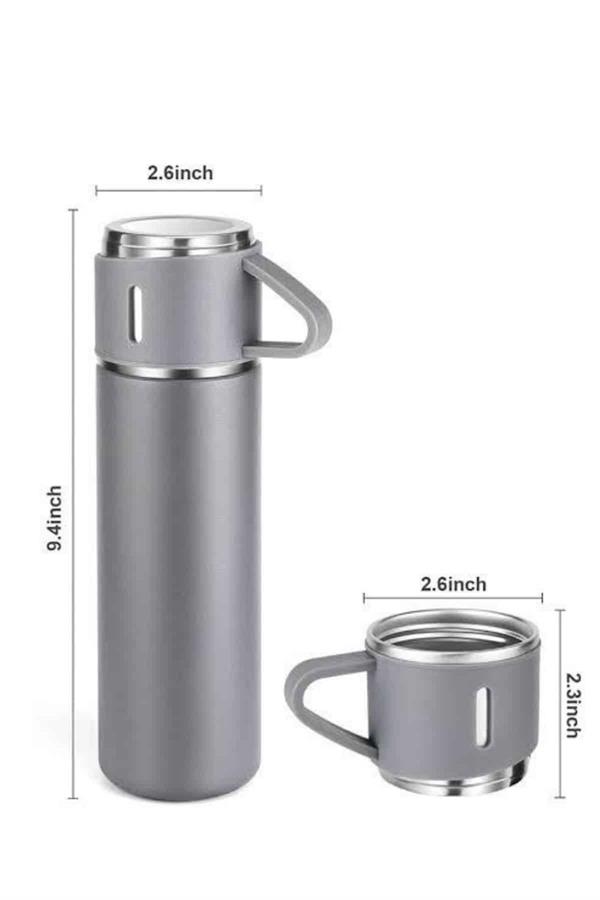 Termos Seti Paslanmaz Çelik 3 Bardaklı Vakumlu Termos Set 500 Ml 12 Saate Kadar Isı Koruma - Bayi Depom Termos Seti Paslanmaz Çelik 3 Bardaklı Vakumlu Termos Set 500 Ml 12 Saate Kadar Isı Koruma - Bayi Depom