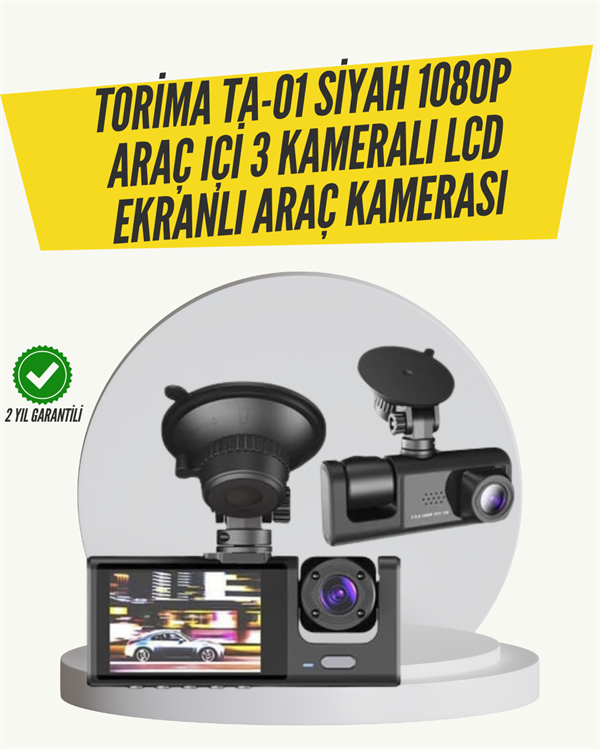 TA-01 3 Kameralı 1080P Araç Kamerası Siyah - Bayi Depom TA-01 3 Kameralı 1080P Araç Kamerası Siyah - Bayi Depom