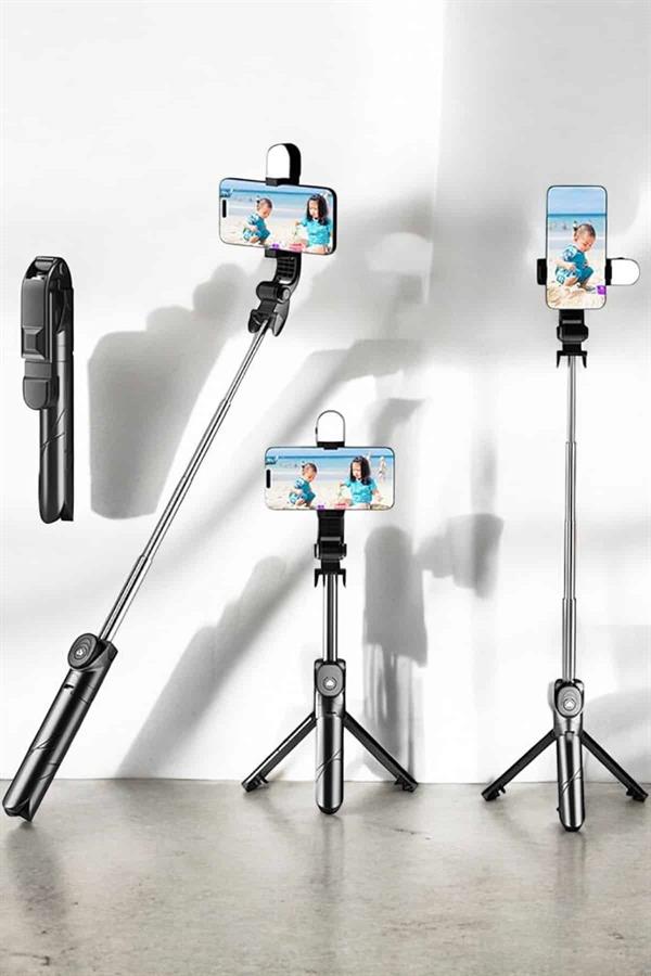 Tripod Kablosuz Bluetooth Bağlantılı Selfie Çubuğu 360 Derece Dönebilen - Bayi Depom Tripod Kablosuz Bluetooth Bağlantılı Selfie Çubuğu 360 Derece Dönebilen - Bayi Depom