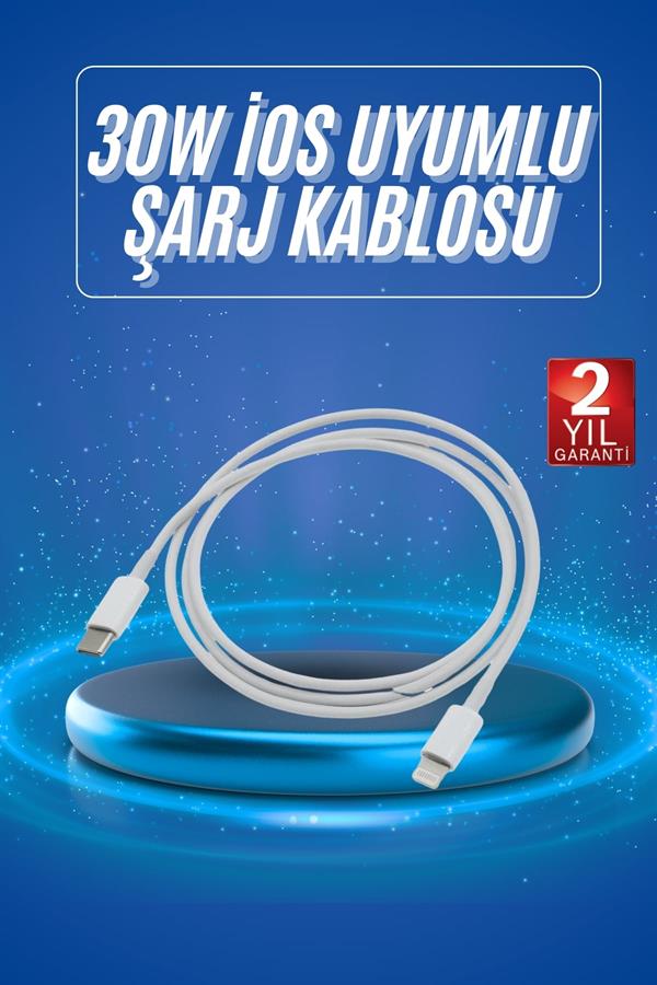 Type-C Ligtning 30W İOS Şarj Kablosu Hızlı Şarj Kablosu - Bayi Depom