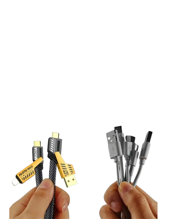 4'ü 1 Arada Metal Hızlı Veri Kablosu – 65W Güç, 27W iPhone Desteği, 480Mbps Aktarım - Bayi Depom