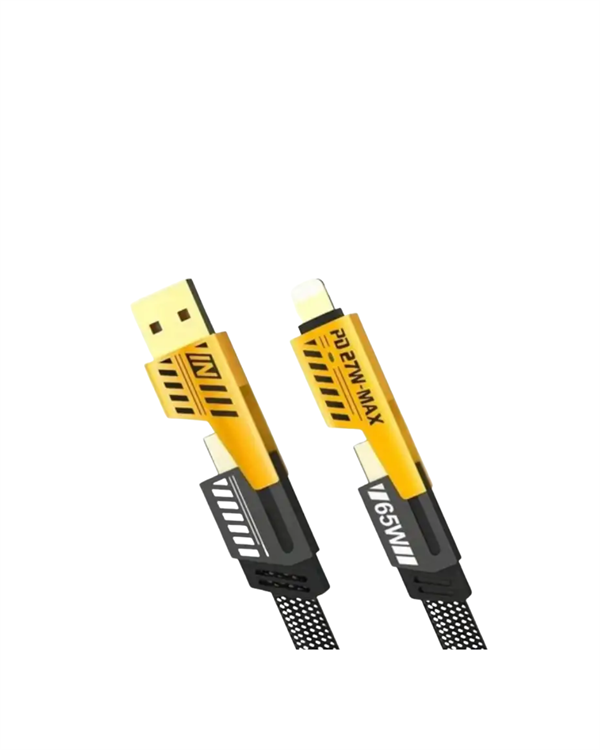 4'ü 1 Arada Metal Hızlı Veri Kablosu – 65W Güç, 27W iPhone Desteği, 480Mbps Aktarım - Bayi Depom