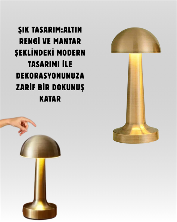 USB Şarjlı Dokunmatik LED Masa Lambası – 3 Renk Modu & Dimmer - Bayi Depom