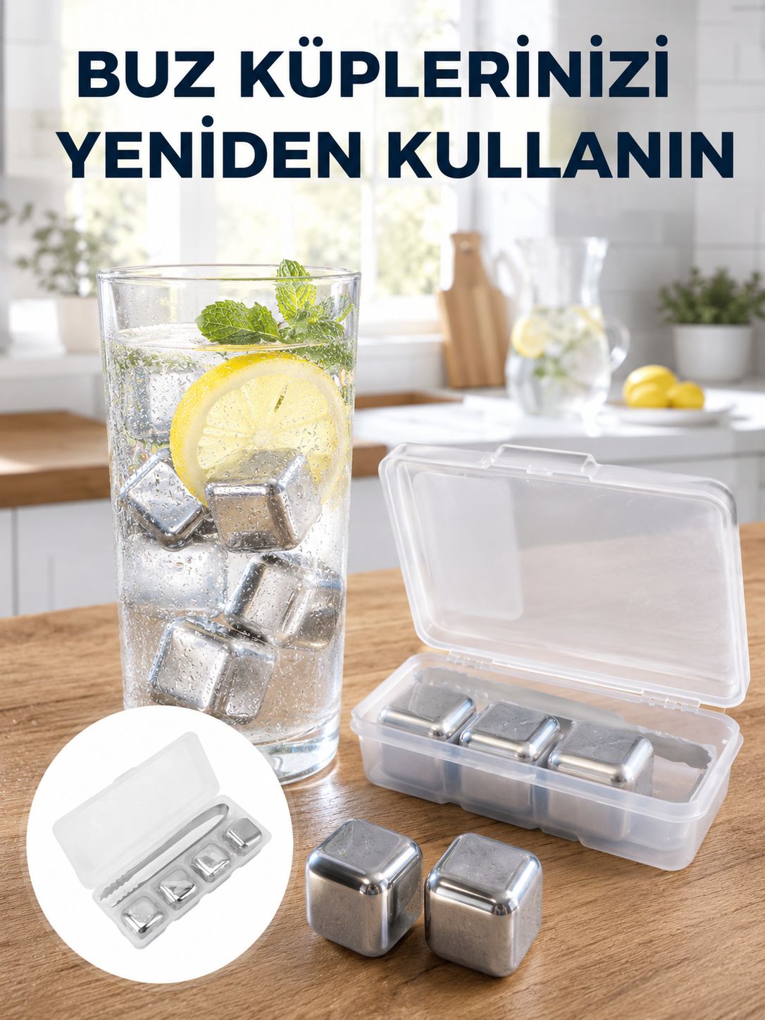 Çevre Dostu Metal Buz Küpü ve Kullanışlı Klips Seti Yeni Nesil - Bayi Depom Çevre Dostu Metal Buz Küpü ve Kullanışlı Klips Seti Yeni Nesil - Bayi Depom