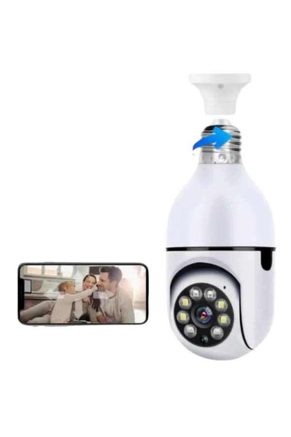 Wifi Güvenlik Kamerası Çift kameralı Ampule Takılabilir Sensörlü - Bayi Depom Wifi Güvenlik Kamerası Çift kameralı Ampule Takılabilir Sensörlü - Bayi Depom