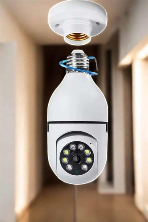 Wifi Kamera Duylu Ampul Görünümlü 360 Derece Dönebilen Ev Kamerası - Bayi Depom