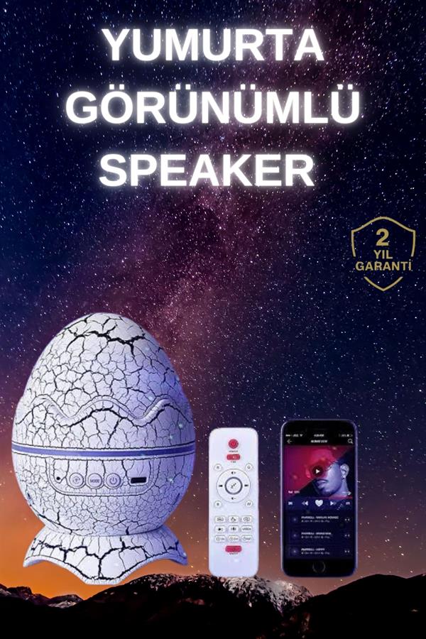 Yumurta Şeklinde Su Dalgalı Bluetooth Speaker Lamba Renkli Şarjlı Yeni Nesil - Bayi Depom