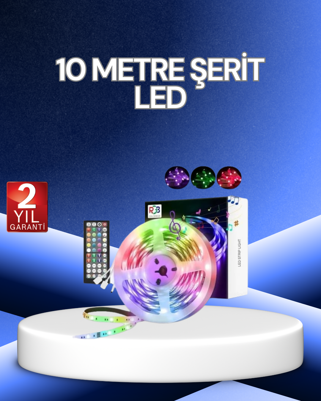 10 Metre Smart Şerit Led Bluetooth Telefon Kontrollü USB Enerjili - Bayi Depom