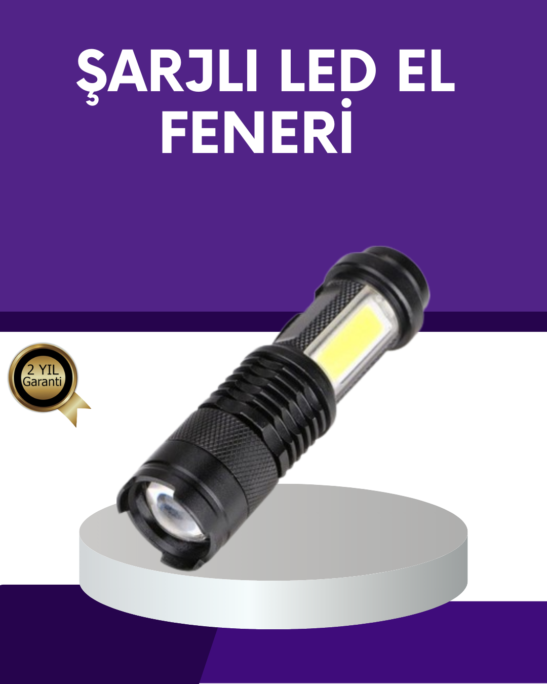 Şarjlı Mini LED El Feneri 2000 Lümen Su Geçirmez - Bayi Depom Şarjlı Mini LED El Feneri 2000 Lümen Su Geçirmez - Bayi Depom