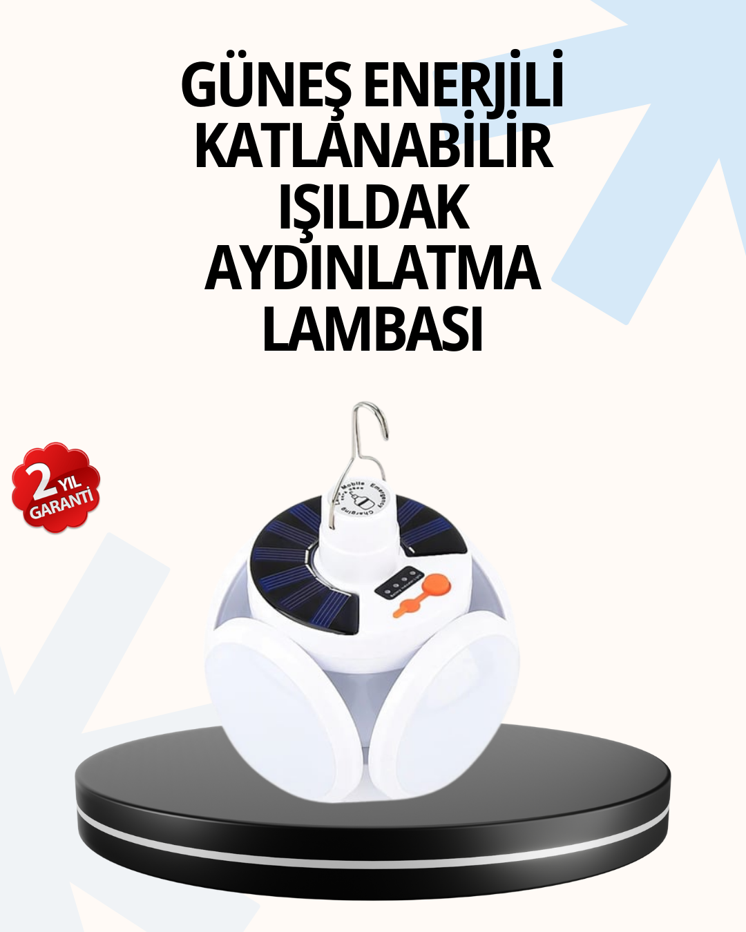 Katlanabilir 5 Kanatlı Solar LED Bahçe ve Kamp Lambası - Bayi Depom Katlanabilir 5 Kanatlı Solar LED Bahçe ve Kamp Lambası - Bayi Depom