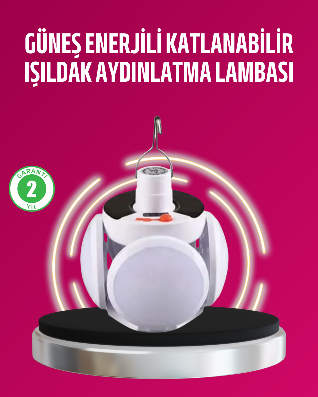Solar ve USB Şarjlı Su Geçirmez Katlanabilir LED Lamba - Bayi Depom Solar ve USB Şarjlı Su Geçirmez Katlanabilir LED Lamba - Bayi Depom