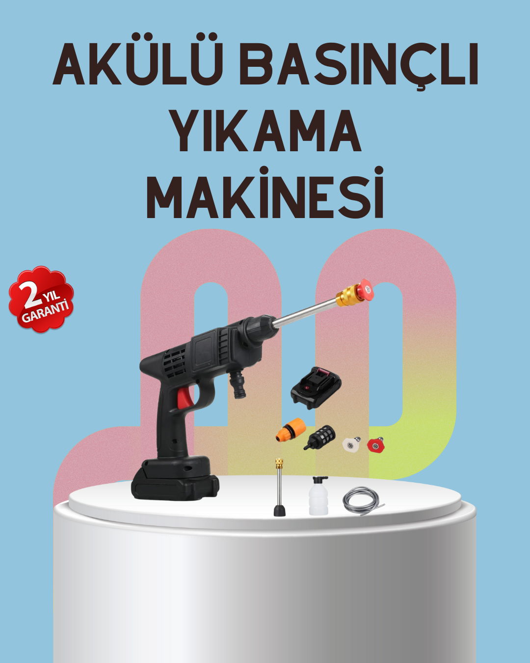 Yüksek Basınçlı Şarjlı Yıkama Tabancası Su Tabancası Hortumlu - Bayi Depom Yüksek Basınçlı Şarjlı Yıkama Tabancası Su Tabancası Hortumlu - Bayi Depom