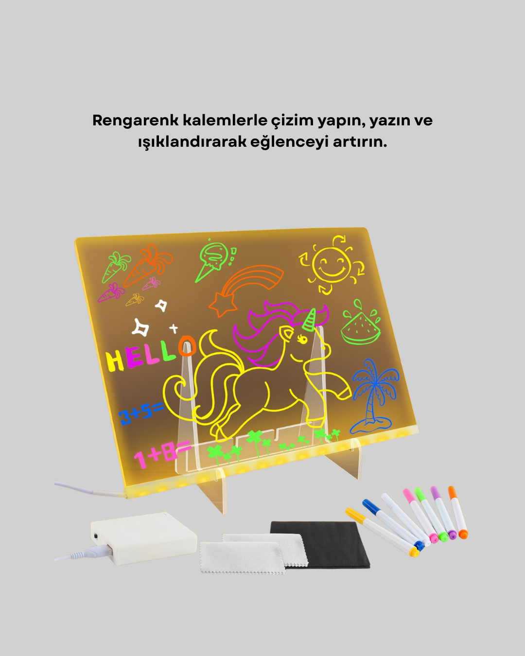 Çocuklar ve Yetişkinler İçin USB LED Işıklı Çizim Panosu - Bayi Depom Çocuklar ve Yetişkinler İçin USB LED Işıklı Çizim Panosu - Bayi Depom