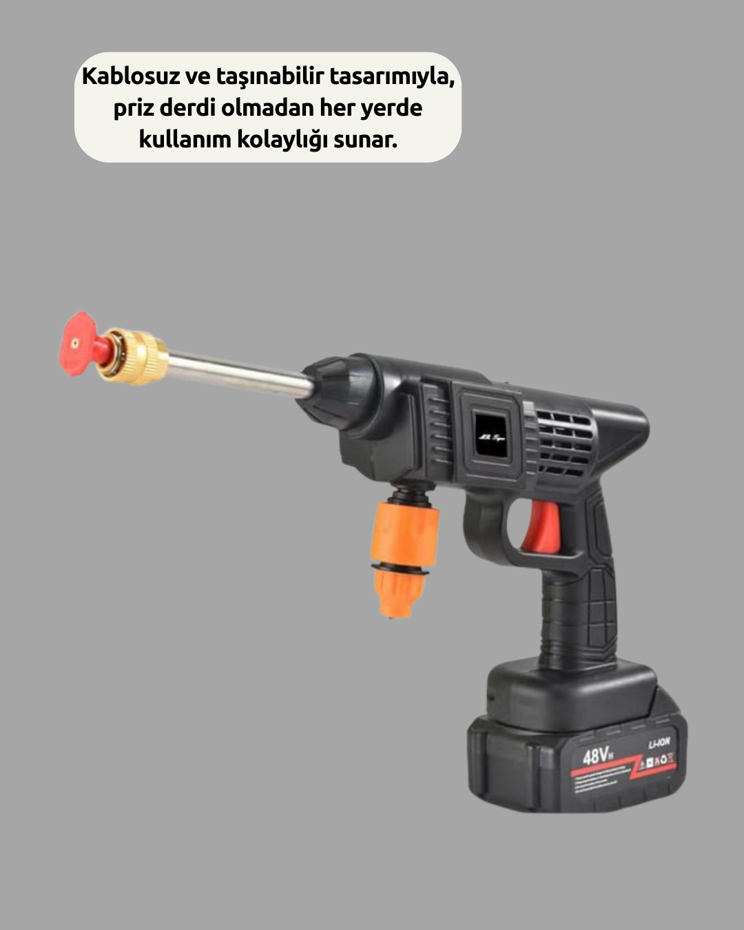 TEK BATARYALI 48V Şarjlı Basınçlı Yıkama Makinesi - Bayi Depom TEK BATARYALI 48V Şarjlı Basınçlı Yıkama Makinesi - Bayi Depom